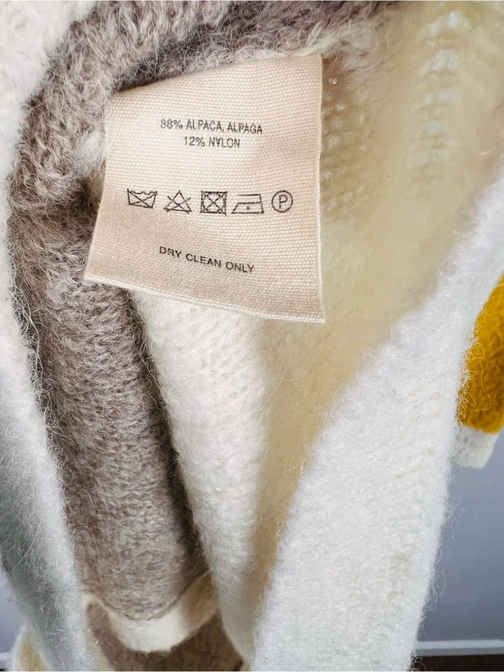 Anthropologie Moth Colwood Colorblock Alpaca Cardigan Sweater Size Medium